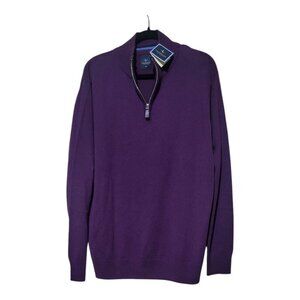 Tailorbyrd Mens Purple Half-Zip Sweater XXL Wool Blend - Slim Fit Casual New